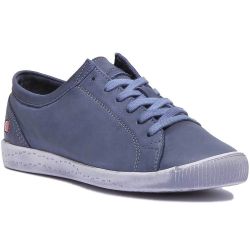 Softinos By Fly London Womens Isla Leather Trainers - Washed Navy