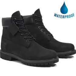 Timberland Men's 6 Inch Premium Black Classic Wide Fit Waterproof Boots - 10073 - Black