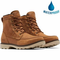 Sorel Mens Carson Storm Waterproof Ankle Boot - Camel Brown Oatmeal