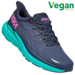 Hoka One One Womens Clifton 8 Wide Fit Running Shoes - Outer Space Atlantis