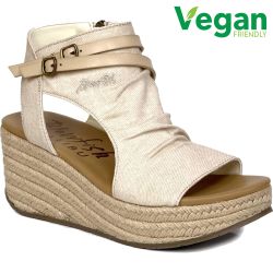 Blowfish Women's Mailbu Lacey Rope Vegan Sandals - Bone Denim