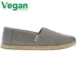 Toms Womens Classic Espadrille Vegan Shoes - Drizzle Grey Washed