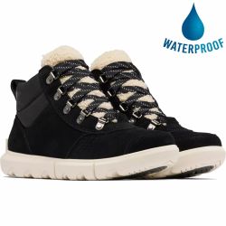 Sorel Women's Explorer Next Hiker Waterproof Ankle Boot - Black Sea Salt