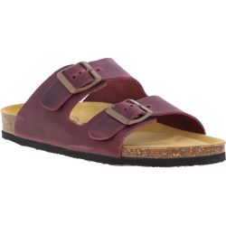 Plakton Womens Malaga Adjustable Slide Sandals - Burdeos Red