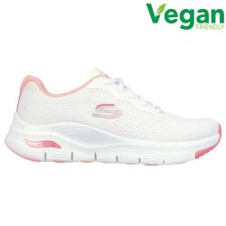 Skechers Womens Arch Fit Infinity Cool Vegan Trainers - White Pink