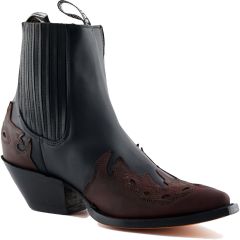 Grinders Unisex Arizona Lo Pointed Western Cowboy Boots - Black & Burgundy