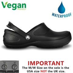 Crocs Womens Mercy Work Vegan Work Clogs Shoes - Black Black