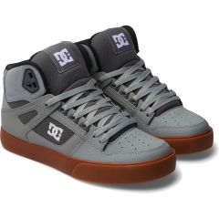 DC Men's Pure High Top Trainers WC - Grey White Grey