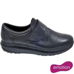 Joya Mens Edward Velcro Leather Shoes - Black