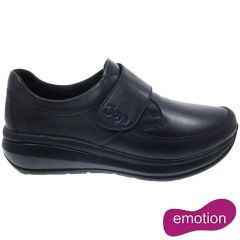 Joya Womens Relax Velcro Leather Shoes - Black