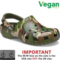 Crocs Mens Classic Clog Camo Sandals - Army Green Multi