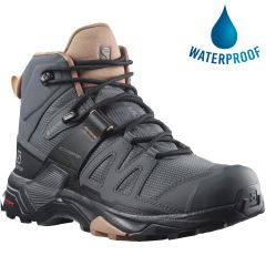 Salomon Womens X Ultra 4 Mid GTX Waterproof Boots - Ebony Mocha Mousse