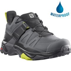 Salomon Mens X Ultra 4 GTX Waterproof Walking Shoes - Quiet Shade Black Evening Primose