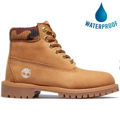 Timberland Junior Womens 6 Inch Premium Waterproof Yellow Boots - Wheat Camo - A2FQ3