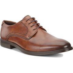 Ecco Men's Melbourne Leather Derby Shoes - Amber Brown