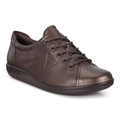 Ecco Shoes Womens Soft 2.0 Leather Shoes - Shale Metallic