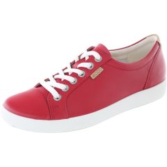 Ecco Women's Soft 7 Leather Trainers - Chilli Red