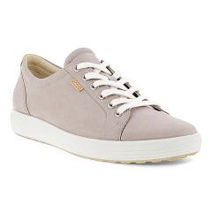 Ecco Shoes Womens Soft 7 Leather Trainers - Grey Rose