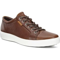 Ecco Shoes Mens Soft 7 Leather Trainers - Whisky