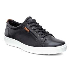 Ecco Shoes Men's Soft 7 Leather Trainers - Black