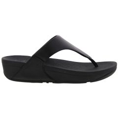 FitFlop Womens Lulu Toe Post Leather Flip Flop Sandals - Black