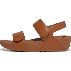 FitFlop Women's Lulu Adjustable Leather Slides Sandals - Light Tan
