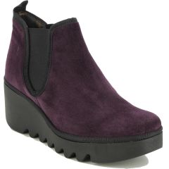 Fly London Womens Byne Wedge Chelsea Boots - Purple