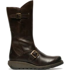 Fly London Womens Mes 2 Wedge Zip Up Boots - Dark Brown