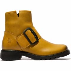 Fly London Womens Rily Chunky Ankle Boot - Mustard