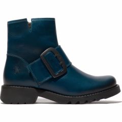 Fly London Womens Rily Chunky Ankle Boot - Royal Blue