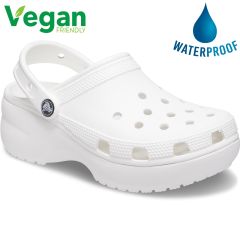 Crocs Womens Classic Platform Clogs - White