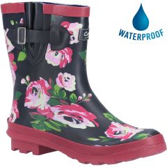 Cotswold Womens Paxford Wellington Boots - Black Flower