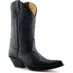 Grinders Mens Carolina Pointed Western Cowboy Boots - Black
