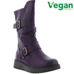 Heavenly Feet Womens Hannah 4 Wedge Boots - Purple