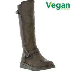 Heavenly Feet Women's Rubymae Tall Vegan Boots - Khaki