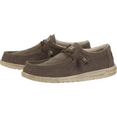 Hey Dude Mens Wally Classic Cotton Canvas Shoes - Wenge