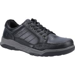 Hush Puppies Mens Finley Wide Fit Shoes - Black