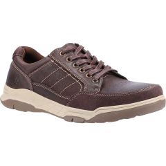 Hush Puppies Mens Finley Wide Fit Shoes - Coffee