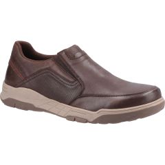 Hush Puppies Mens Fletcher Wide Fit Shoes - Coffee