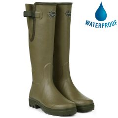 Le Chameau Mens Vierzon Jersey Lined Wellies Rain Boots - Vert