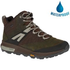 Merrell Mens Zion Mid GTX Waterproof Gore-Tex Walking Boots - Dark Olive