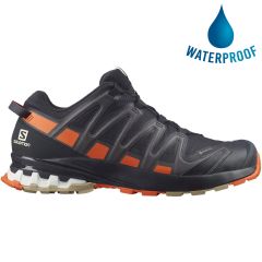 Salomon Mens XA Pro 3D V8 GTX Waterproof Shoes - Night Sky Red Orange