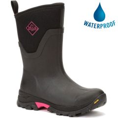 Muck Boots Womens Arctic Ice Short Arctic Grip All Terrain Mid Wellies - Black Pink