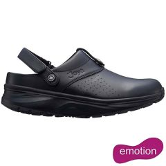 Joya Womens IQ SR Slip Resistant Leather Clog Shoes - Black