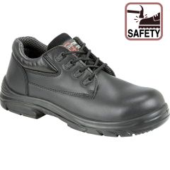 Grafters Men's M9504A Leather Extra Wide Safety Shoes - Black