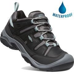 Keen Womens Circadia Waterproof Walking Shoes - Black Cloud Blue