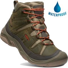 Keen Mens Circadia Mid Waterproof Walking Boots - Dark Olive Potters Clay