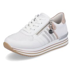 Remonte Womens Wide Fit Trainers - White Rose Gold