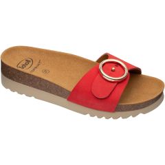 Scholl Womens Malibu Mule Adjustable Slide Sandals - Red