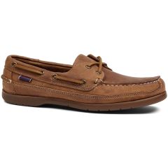 Sebago Men's Schooner Leather Boat Deck Shoes - Brown Tan